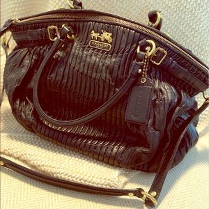 Large high-end Black leather Coach Bag